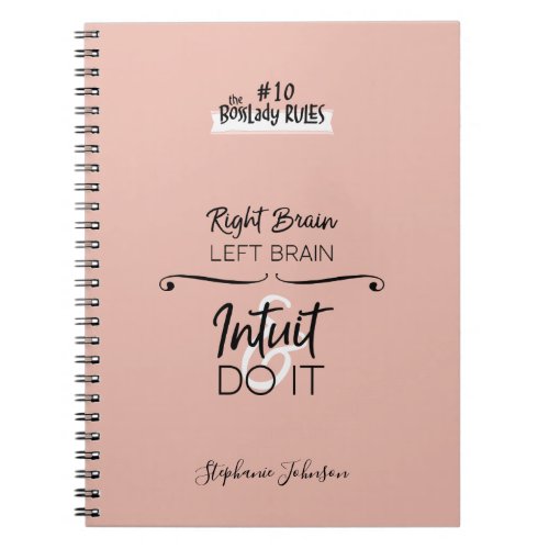 BossLady Rule 10 Blush Motivational Saying Notebook