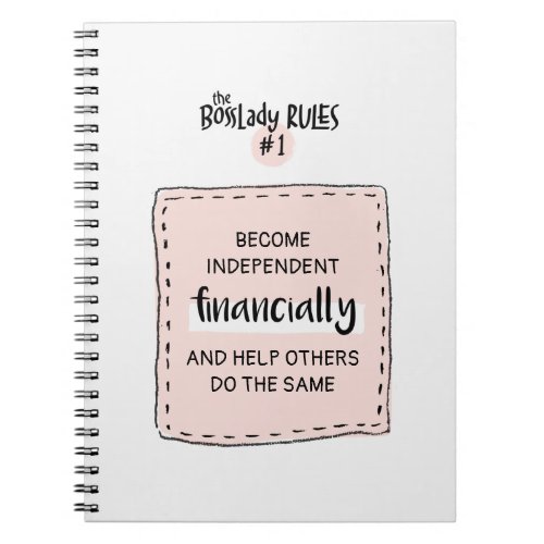 BossLady Rule 1 Business Owner Motivational Notebook