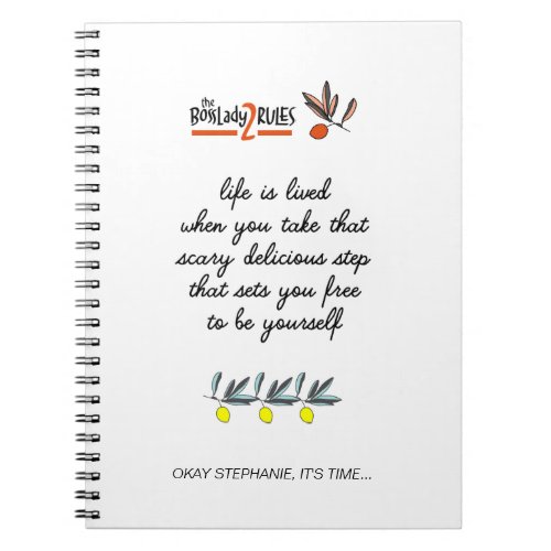 BossLady Rule 2 Entrepreneur Motivational Saying Notebook