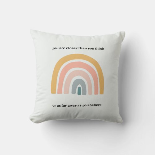 BossLady Rules Rainbow Motivational Mindset Quote Throw Pillow