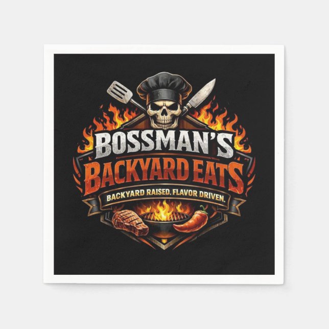 Bossman's Backyard Eats Napkins (Front)