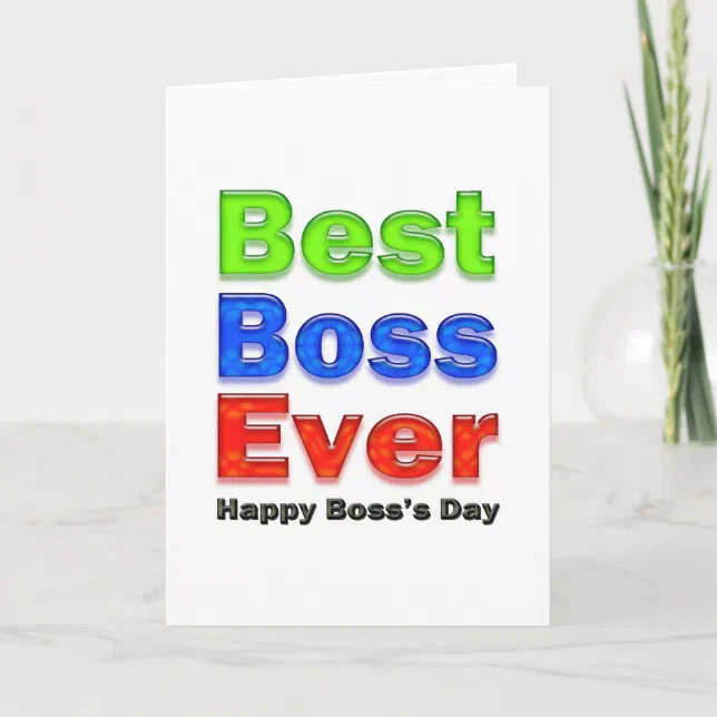 Boss's Day Best Boss Ever Card | Zazzle