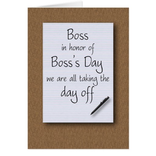 Boss's Day from employees Card | Zazzle