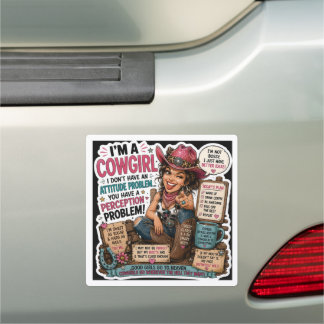 Bossy Cowgirl Car Magnet
