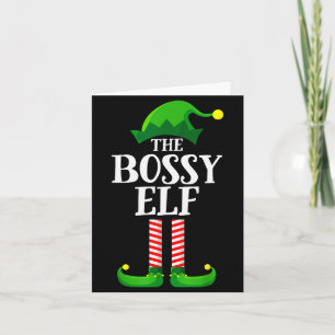 Bossy Elf Matching Family Group Christmas Party Py Card