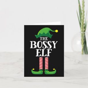 Bossy Elf Matching Family Group Christmas Party Py Card