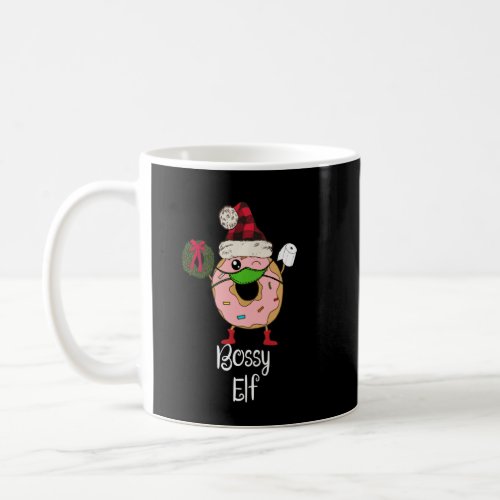 Bossy Elf Quarantine Christmas Funny Donut 2020 Bo Coffee Mug