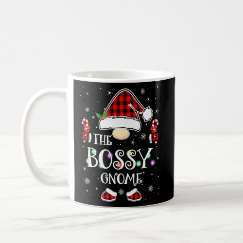 Bossy Gnome Buffalo Plaid Family Christmas Pajama  Coffee Mug