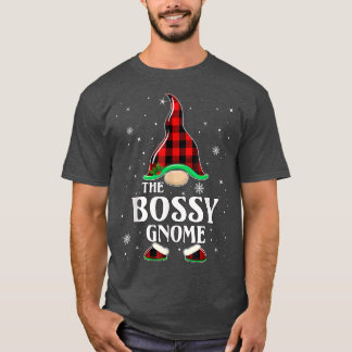 Bossy Gnome Buffalo Plaid Matching Family Christma T-Shirt
