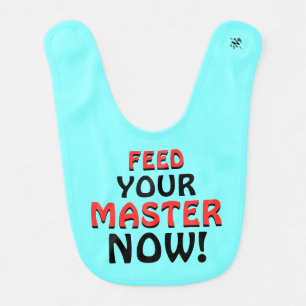 Bossy hungry baby funny food order v2 bib