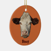 Bossy the Cow Christmas Ornament (Right)