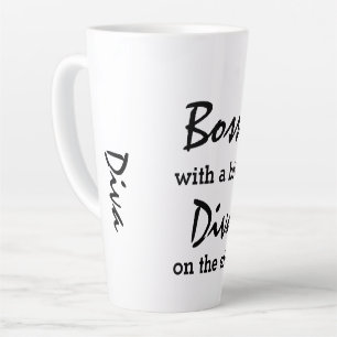 Bossy With A Bit Of Diva Modern Trendy Latte Mug