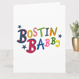 BOSTIN BABBY Black Country Words New Baby Card