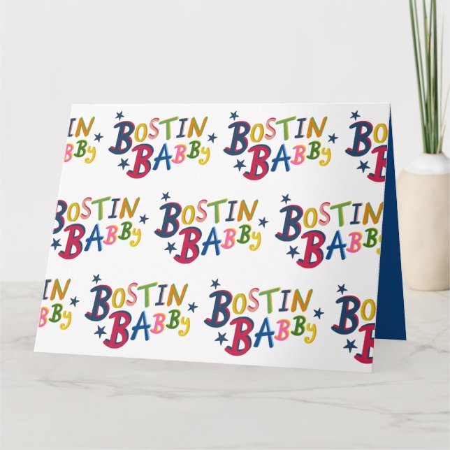BOSTIN BABBY Black Country Words New Baby Card (Front)