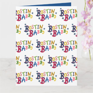 BOSTIN BABBY Black Country Words New Baby Card