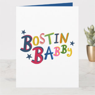 BOSTIN BABBY Black Country Words New Baby Card