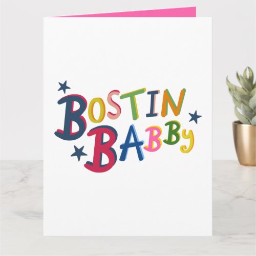BOSTIN BABBY Black Country Words New Baby Card