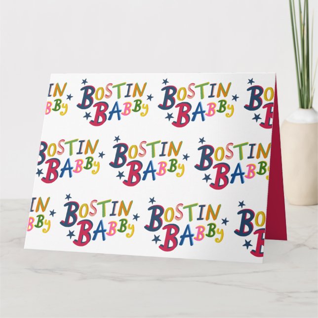 BOSTIN BABBY Black Country Words New Baby Card (Front)