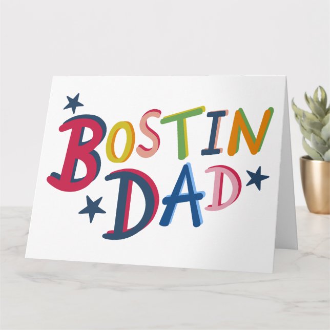Bostin Dad Black Country Birthday or Father's Day  Card (Small Plant)