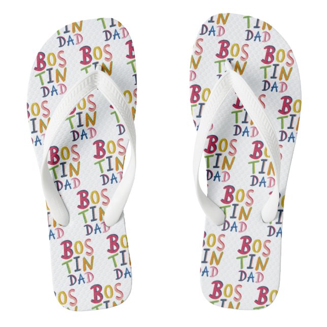 Bostin Dad Black Country Flip Flops Beach Footwear (Footbed)