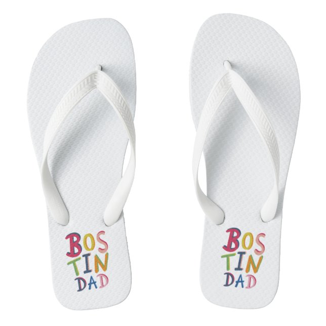 Bostin Dad Black Country Flip Flops Beach Footwear (Footbed)