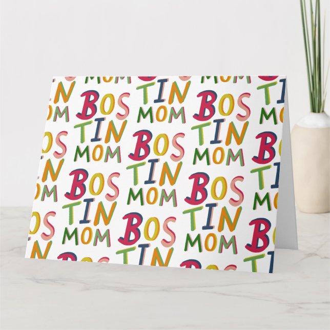 Bostin Mom Black Country Birthday or Mother's Day  Card (Front)