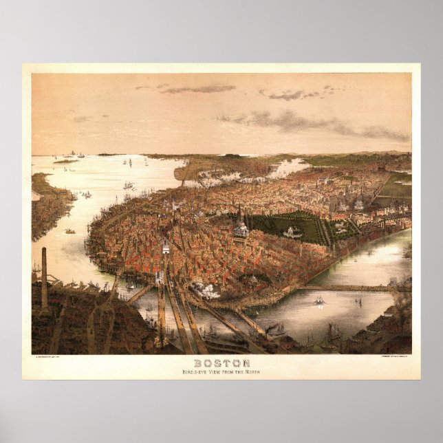 Boston 1877 Reproduction Lithograph Poster (Front)