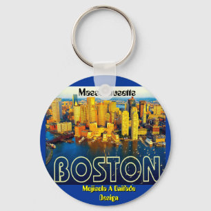 boston 2, Massachusetts - Customized Keychain