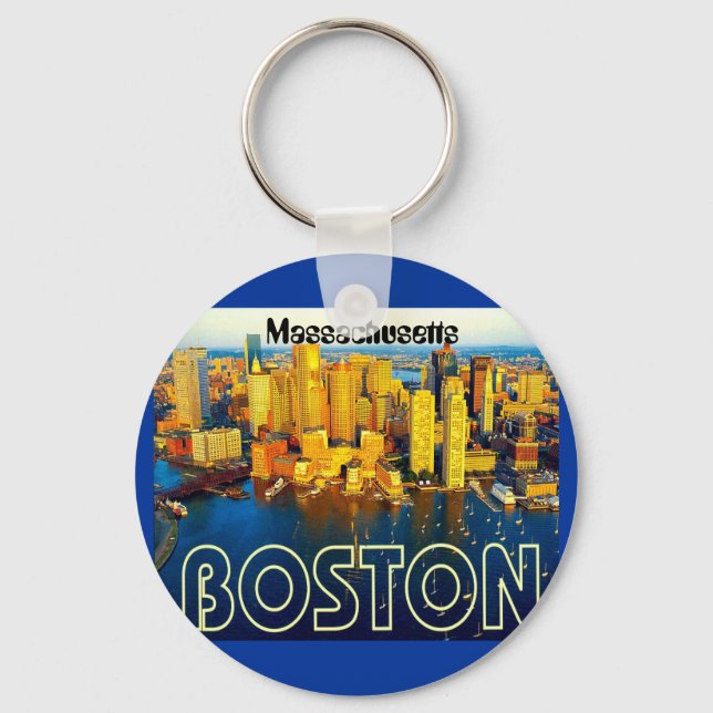 boston 2, Massachusetts Keychain (Front)