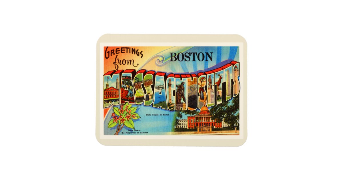 Boston #2 Massachusetts MA Vintage Travel Souvenir Magnet | Zazzle