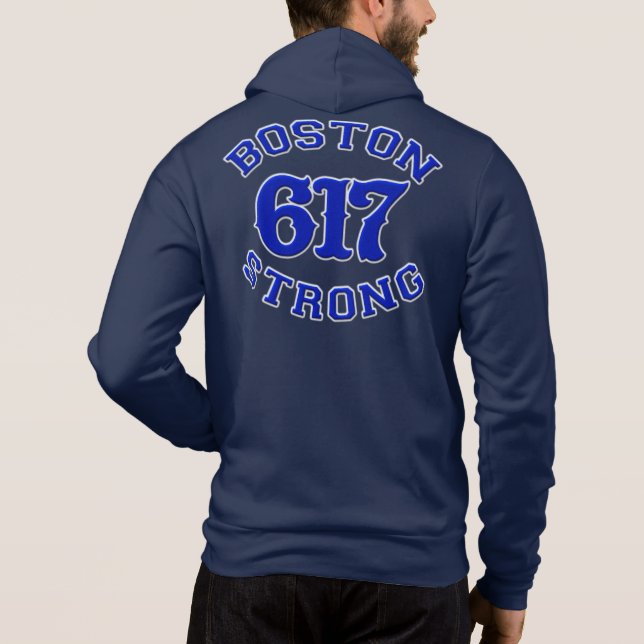 BOSTON 617 STRONG 3D Patch Hoodie (Back)