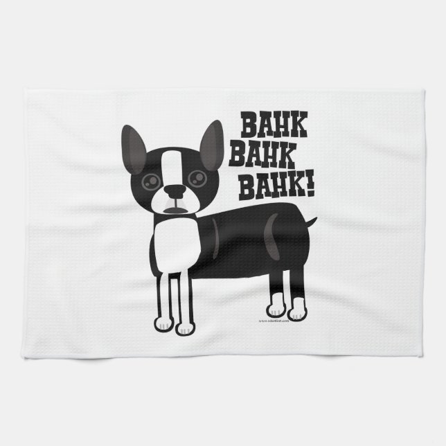 Boston Accent Terrier At Home Towel (Horizontal)