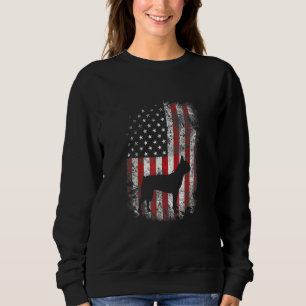 Boston American Flag 4th Of July Usa Patriotic Dog Sweatshirt