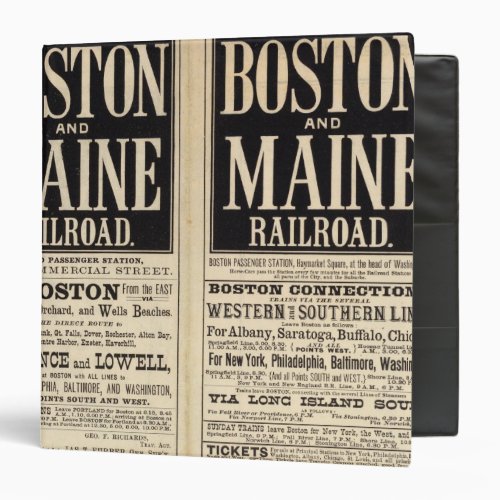 Boston and Maine Railroad 3 Ring Binder