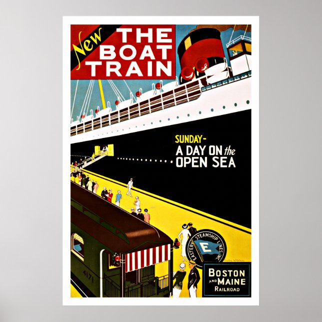 Boston and Maine Railroad Vintage Travel Poster (Front)