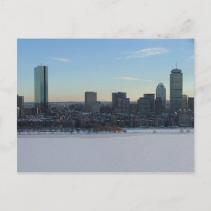 Boston and the frozen Charles River Postcard