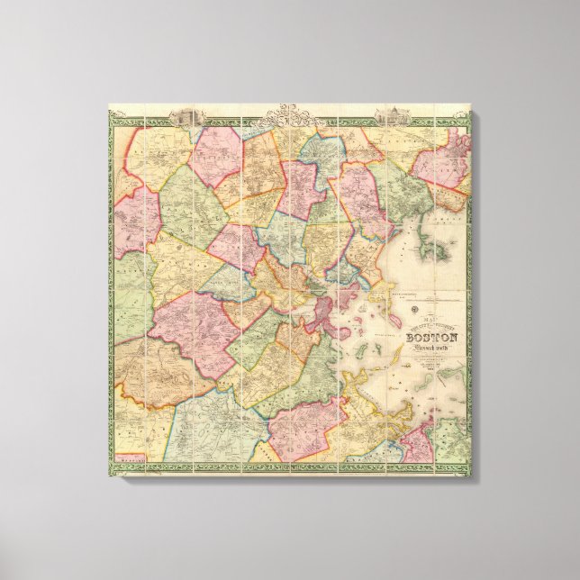 Boston and vicinity canvas print (Front)