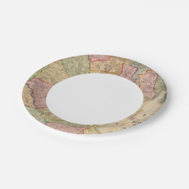Boston and vicinity paper plates (Angled)