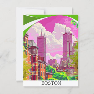 Boston Art Print, Travel poster, Postcard, Wall de Postcard