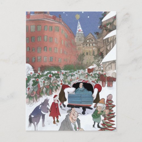 Boston at Christmas Art Card
