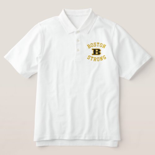 Boston B Strong Embroidered Embroidery Embroidered Polo Shirt