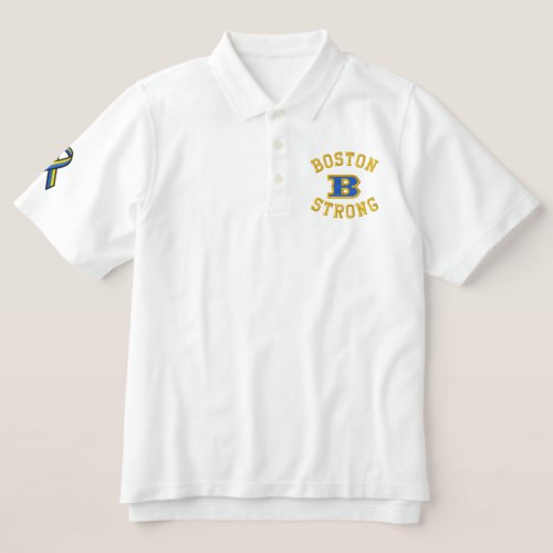 Boston B Strong Embroidered Ribbon Edition Embroidered Polo Shirt