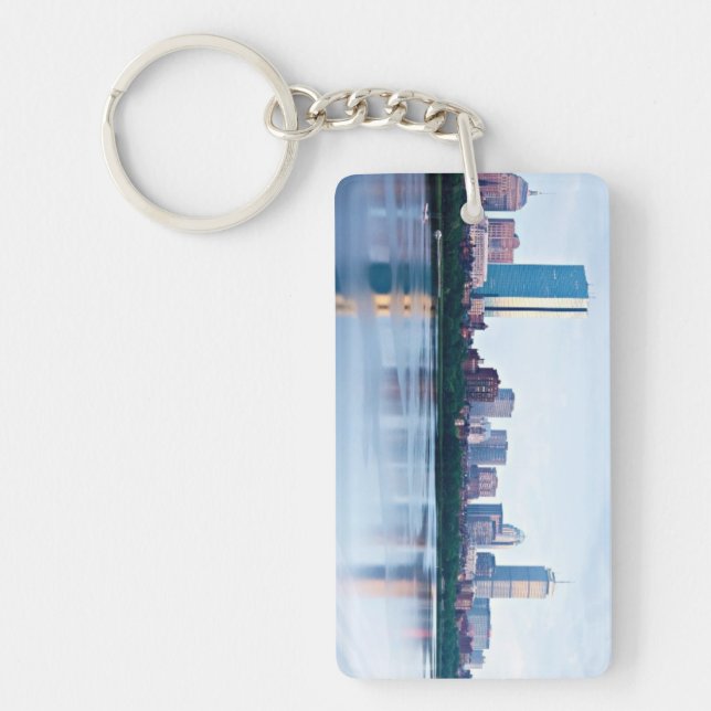 Boston Back bay across Charles River Keychain (Front)
