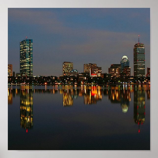 Boston Backbay at Night Poster (Front)