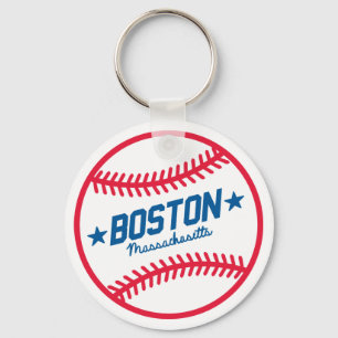 Boston Baseball Keychain