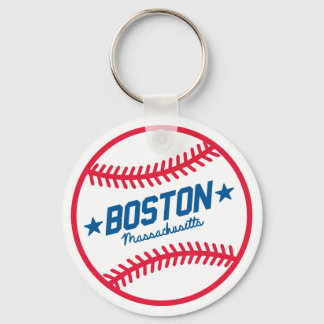 Boston Baseball Keychain