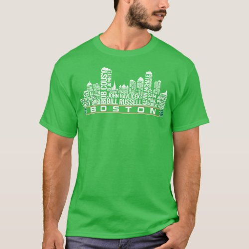 Boston Basketball Legends Boston City Skyline T_Shirt