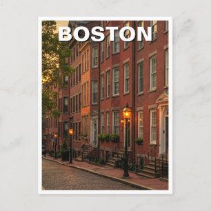 Boston Beacon Hill Travel Postcard