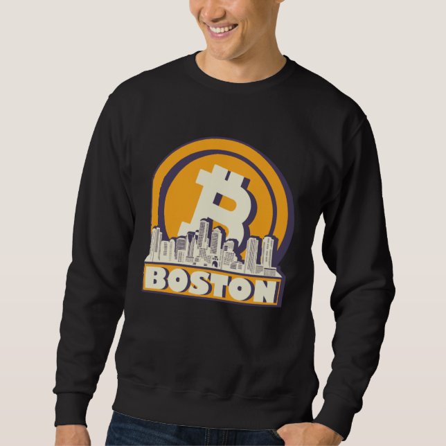 Boston Bitcoin Maximalist  Bitcoin Boston Skyline Sweatshirt (Front)