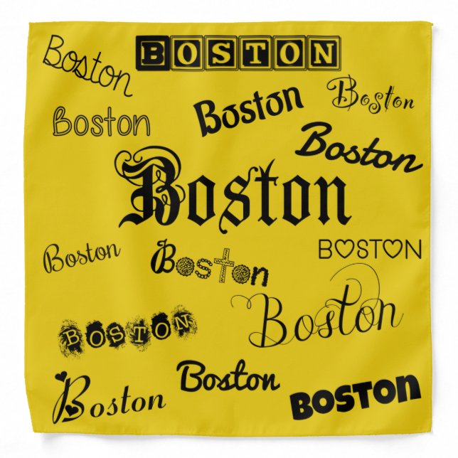 Boston Black Fonts Bandana (Front)